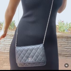 Chanel Caviar Black Wallet on Chain (WOC)